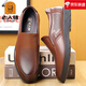 Alter Mann des Mannes 2025 Neue Männerschuhe Sommer echtes Leder weicher alleiniger Ledersandalen für atmungsbezogene Hohlhöhle Casual Herrenschuhe dunkelbrauner Stil LX17081-3 38