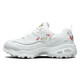 Skecher white dad shoes women's summer white shoes couple's flagship panda shoes outdoor casual sneakers women [flower style] 11977-WHT 35