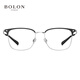Bolon Tyrannosaurus-Brille Wang Hedi Das gleiche 25-jährige neue Produkt Myopia Gläsers Rahmen Titanium Augenbrauenrahmen kann mit BA7009 B15 Mattschwarz Silber/Halbgloss mattes schwarzes Einzelrahmen abgestimmt werden