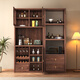 Pelucir aparador de 100 madera Nuevo aparador de nuez negro de estilo chino gabinete de vino gabinete de vinos integrado con sala de estar paralero de tres puertas ensamblajes