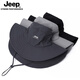 JEEP Hat Men's Outdoor Sun Protection UV Protection Hat Women's Summer Fishing Travel Sun Hat Men's Fisherman Hat Dark Gray