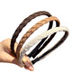 Zuoou's new fabric braided hairband headband, high skull top, face display, small teeth, non-slip, non-slip, versatile hairpins, hairband, dark brown hairband