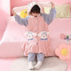 Manidu autumn and winter children's warm baby girl's pajamas set coral velvet nightgown home girl's hooded girl's home clothes WH7822 nightgown set 120 12 size recommended 35Jin Jin equals 0.5kg -45Jin Jin equals 0.5kg