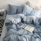 Quilt cover three-piece set 180*200 quilt cover sheet two-piece set solid color bedding simple double quilt moonlight blue 1.8m four-piece set quilt cover 1.8*2.2m