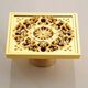 XMSJ Gold Anti-Odor verdickte Badezimmer Duschbad Boden Abfluss Quadrat großer Verschiebung langer Streifen Badezimmer 10 cm Gold 6624 Tiefes Wasserdichtung Dual-Use-Modell