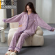 
Modal coral velvet pajamas for women in winter new small fragrance style flannel thickened warm velvet sweet and cute home clothes JX6174 M