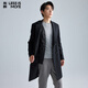 Lilang leichte Mode -Herrenkleidung [Abnehmbar unter dem Strich] Wollmantel Herrenmantel doppelt baced Long warme Wolljacke schwarz 2xl (180)