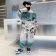 三叶豆（SANYEDOU）男童套装春秋款儿童运动服中大童衣服男孩悟空卡通卫衣秋季两件套 TZ6167款绿色 170cm