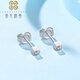 Falling Flowers and Crying Spring Platinum Earrings PT950 Small Square Earrings Sugar Cube Ear Needles for Ear Hole Support for Your Girlfriend Small Square Earrings