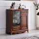 Moxian tea bar machine integrated cabinet Chinese solid wood tea bar machine tea cabinet European solid wood tea bar machine home fully automatic American CZZ9918 red-brown fully automatic voice solid wood warm