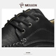MELLEN Men's Shoes Casual Shoes Genuine Leather Retro Business Men's Shoes Black 37