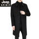JEEP SPIRIT双面呢外套男士长款羊毛呢风衣秋冬加厚羽绒内胆羊绒大衣男新品 LY2316藏青色(双面呢羊绒)中长款 XL (135-150斤)