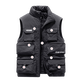 JEEP SPIRIT vest men's workwear multi-pocket fishing photography 2025 winter plus velvet thickened warm vest khaki color upgraded silver fox velvet lining 2XL 130-145Jin [Jin equals 0.5 kg]