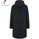Carniti importiertes Cross Mink Inner Liner Herren-Kapuzenparka-Mantel echtes Lederfell integrierter Nerz mit mittlerer Länge Windbrecher Black + Cross Mink + Mink Sleeve 5xl