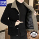ROMON high-end winter gold mink jacket men's lapel thickened handsome woolen coat fashionable warm down jacket black M