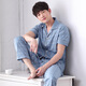 Langsha (Langsha) reines Baumwollpyjama für Männer im Frühling und Sommer kurzärmelige Hose in Sommer-Size-Strickjacken für Home-Kleidung zweiteiliger Set Thin Style 691 M Trage 90-100 Jin [Jin gleich 0,5 kg]