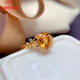 Fat Donglai same style citrine ring s925 silver Brazilian women 6*8mm