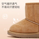 David Bella (Dave/Bella) Baby Snow Boots for Women Autumn and Winter Shoes de algodón para niños para niños Botas para niñas Pequeñas más zapatos de terciopelo para botas para niños Caki 29 (longitud del zapato 17.9 cm)