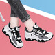 Guci HEAVEN 2024 new casual shoes for autumn women's shoes thick sole sneakers breathable and comfortable high heeled travel shoes 58309 black 37
