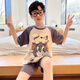 浪莎儿童睡衣男童夏季短袖薄款纯棉家居服男孩小中童夏天学生卡通套装 LTN653 165 建议160-165CM/95-115斤
