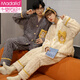 Modal 2025 New Couple Pajamas Coral Velvet Autumn and Winter Thickened Warm Flannel Men's and Women's Home Clothing Set Winter Flannel L6107 Bow L Female L Male XXL