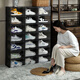 Sailotou transparent shoe box acrylic magnetic plastic storage home shoe storage box shoe cabinet space dormitory shoe rack god high top transparent black 16 pieces shipped in four packages