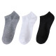 Dongzhitiandi solid color socks men's summer thin socks, deodorant, sweat-absorbent and breathable, boys' short-tube sports summer low-top boat socks white, gray and black 3 colors mixed color 10 pairs