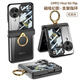 Applicable to OPPOFindN3Flip mobile phone case electroplated magnetic hinge finger ring case film folding anti-fall mobile phone protective case cover champagne gold [shell film]