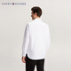 Tommy Hilfiger autumn and winter men's easy-care Oxford spinning pure cotton solid color business casual commuting long-sleeved shirt shirt jacket white YCF S (recommended 120-135Jin Jin equals 0.5kg)