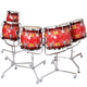 
FLOFAIR Percussion Orchestra Tinto drum Red Painted National Five Tones Pai Drum School Orchestra Pai Drum Tang Drum 3# Drum