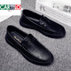 Cartelo Trendy Brand Summer Herrenschuhe Herren schwarze Lederschuhe Herren ein Fuß dicker alleiner Bohnenschuhe Britische Freizeitschuhe formelle Geschäfte 9905 Black 39