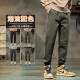 JEANSWEST casual pants for men 2025 spring and autumn new elastic waist tying loose sport nine-part trousers summer men 689 camel regular 4XL 180-190Jin [Jin equals 0.5 kg]
