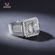 Aido Diamond Men's platinum ring square platform round ring platinum pt950 fashionable and lively ring weighing 16.8-17.0 grams + delivery certificate