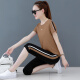 Wei Ni 2020 Summer Women's Short-Sleeved Cropped Pants Two-piece Casual Wear Sports Suit zx1AF01-771 Taro Purple L