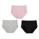 Oudifen underwear for women, high elasticity, seamless, mid-waist, comfortable, butt-lifting, women's briefs, 3-pack XK0A01, three mixed colors 2 (black + princess pink + birch gray) L