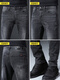 Cerejeira Luxus Männerkleidung Internationaler Marke Winter plus Samt Jeans Männer koreanischer Stil Slim Elastic Casual Hosen Männer 1048 Black 32