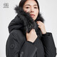 KOLON SPORT/Kelong down jacket Women's polar series windproof waist-retraction long goose down jacket Black BL 165/M