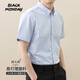 BLACKMONDAY cotton oxford vertical striped short-sleeved shirt men's cotton no-iron anti-wrinkle men's business casual shirt