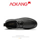 Aokang men's leather shoes 2025 new winter casual business formal wear high-end shoes men's soft sole comfortable British shoes black 41