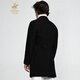 Bivalli Paul autumn and winter mid-length coat men's trend Korean version men's warm wool jacket black 52
