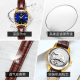 
OLEVS Swiss certified brand watch women's fully automatic mechanical watch calendar luminous waterproof high-end quartz watch [Mechanical watch] Brown leather gold blue surface-6629