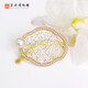 Suzhou Museum Begonia Flower Window Brooch Original Design Fashion Women's Jewelry Copper Gold Plating Cultural and Creative Gifts Birthday Gift Begonia Flower Window Millet Bead Brooch