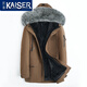 KAISER Mink Lined Nick Jacket Men's Medium Long Hooded Mink Pie Overcome Fur One-piece Mink Coat Winter Thick Sable and Mink Lined 3XL 185 Suitable for Weight 160-175 Jin Jin is equal to 0.5 kg