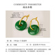 Dairuo 18K gold jade jewelry stud earrings high-end safe buckle ear piercing earrings Au750 yellow color gold hard gold earrings trend