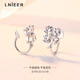 Lnieer925 silver four-leaf clover non-pierced ear clip earrings for women 2025 new niche design silver earrings ear bone clip earrings S925 silver four-leaf clover ear clip