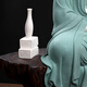 Oriental Clay <Sitting on the Rock Meditating on Guanyin> Living Room Ceramic Ornaments Dehua White Porcelain Sculpture Crafts D52-90B Sitting on the Rock Meditating on Guanyin Blue