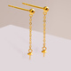Yuyao 18k gold wind blowing pearl earrings accessories gold earrings half-hole beads empty tassel diy ear wire for women large thick gold version chain about 0.8 cm long - 18k yellow