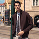 Mr. Bubasulan Wolle Reißverschluss Stand-up-Halsband Frühlings-Strickjacke Pullover Herrenpullover BT12128 Zigarette M (170)