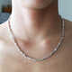 Fat Donglai same style pt950 platinum necklace men's platinum silver chain thick lengthened thin ingot chain clavicle thick about 1.5 mm long about 46 cm