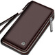 Old man's head wallet men's long leather wallet retro cowhide zipper wallet large capacity multi-card card bag clutch JD821LH010L1B12 brown